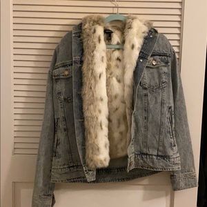Forever 21 faux fur lined denim jacket